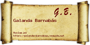 Galanda Barnabás névjegykártya